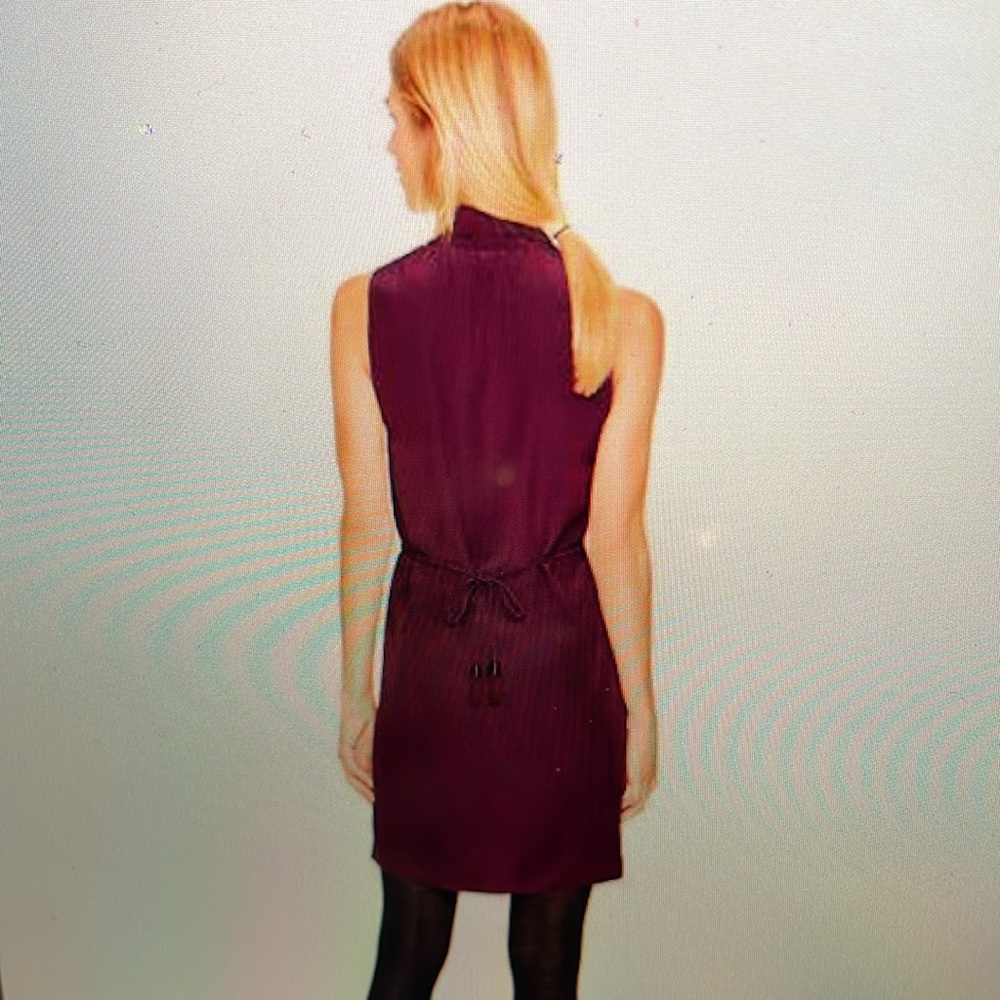 114. Aritzia Wilfred Sabine Dress Small Burgundy - Picture 3 of 7